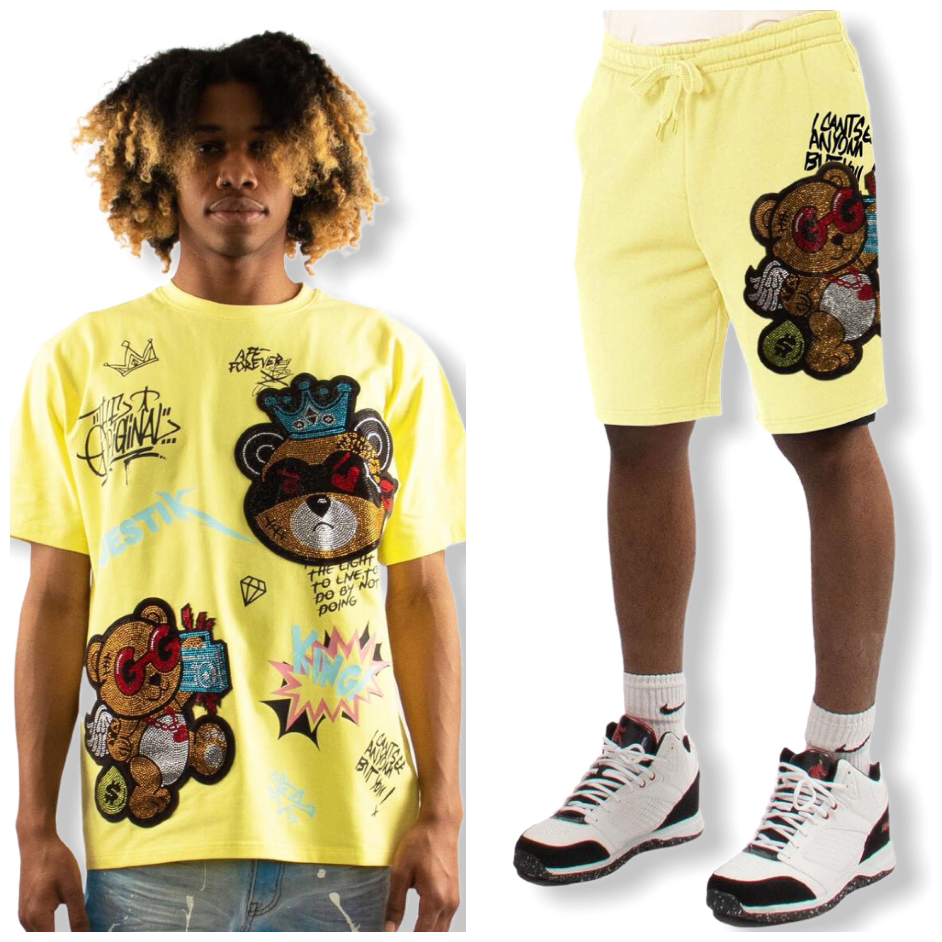 MAJESTIK: King Bear Rhinestone Short Set